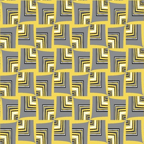 Quilting in Yellow Gray Pantone 2021 with Black and White No 9 Bow Ties Geometric