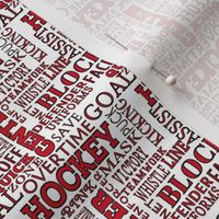 ABC's Hockey Alphabet Terms Words Lettering in Red and White