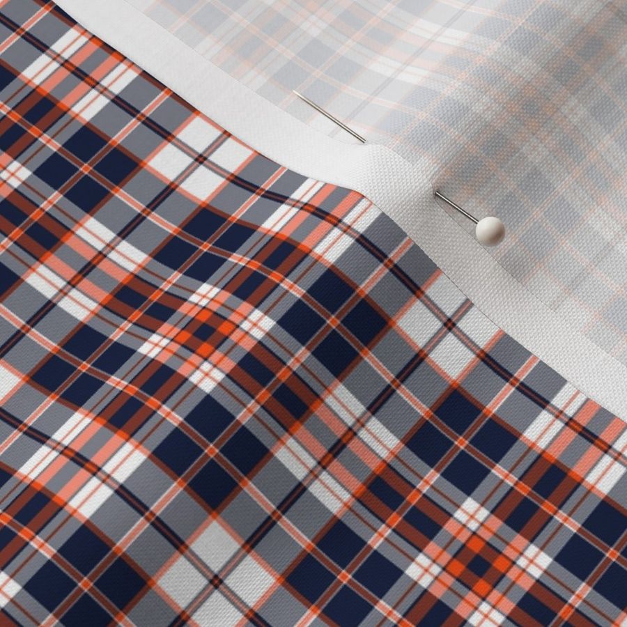 Blue Orange and White Plaid 