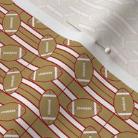 Football Polka Dots Small Scale Gold and Red