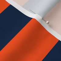 2 Inch Stripes Navy Blue and Orange 