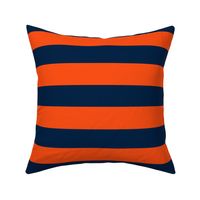 2 Inch Stripes Navy Blue and Orange 