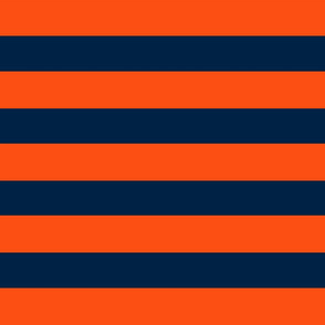 2 Inch Stripes Navy Blue and Orange 