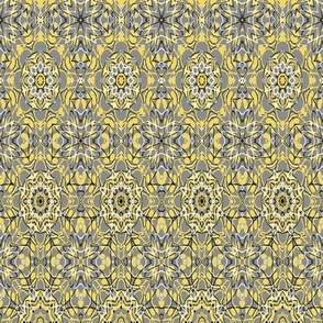 Quilting in Yellow Gray Pantone 2021 with Black and White No 13 Metamorphosis