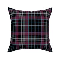 Plaid Burgundy Blue Silver Black