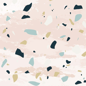 Simple Pink Textured Terrazzo Stone Print