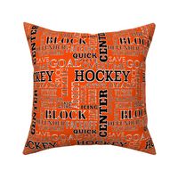 Hockey Alphabet Words Terms Lettering  Black White Orange