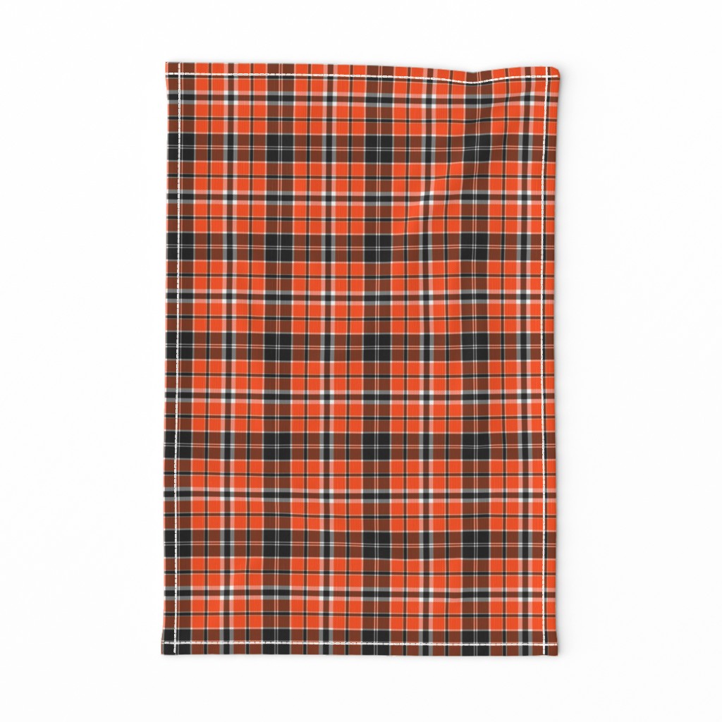 Plaid Black White Orange