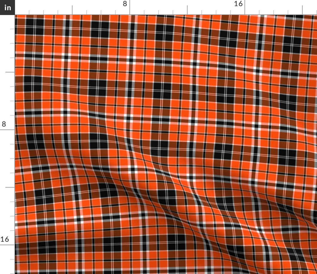 Plaid Black White Orange