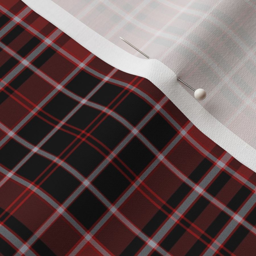 Red Burgundy Black Silver Plaid