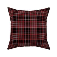 Red Burgundy Black Silver Plaid