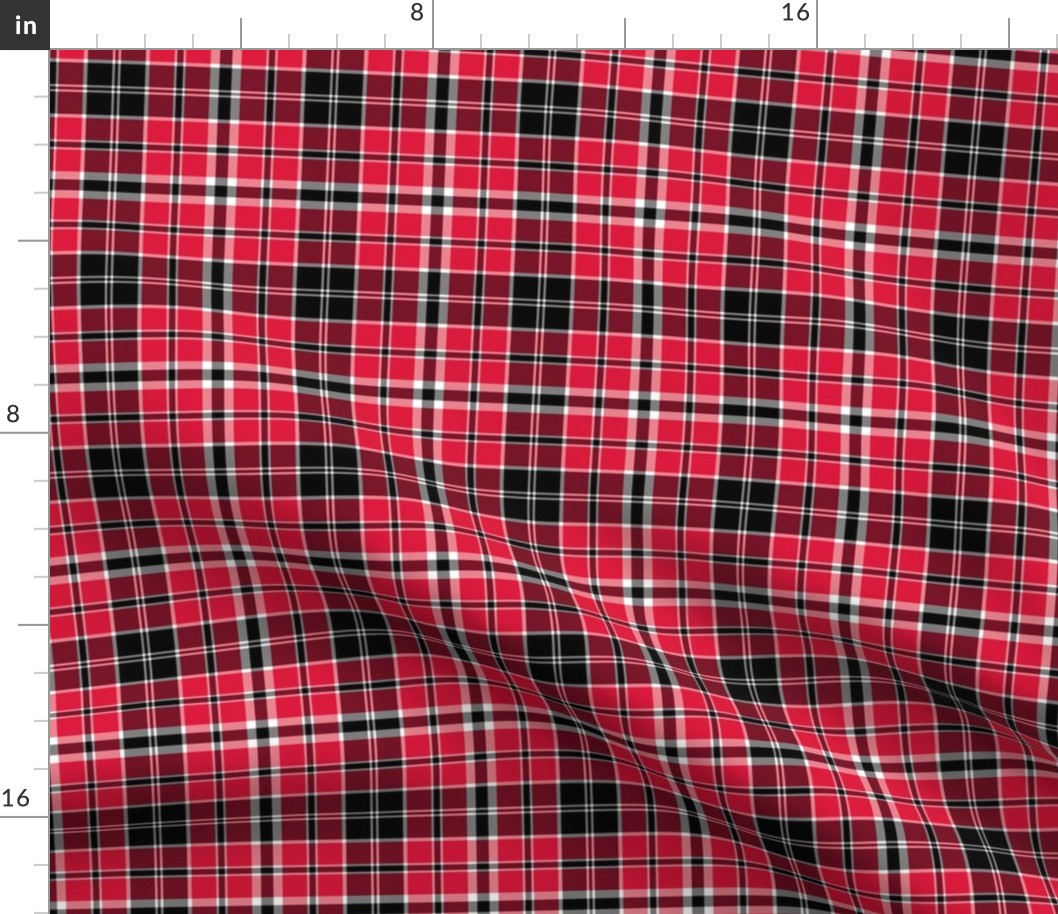 Plaid  in Red Black White