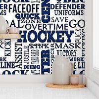 ABC's Hockey Alphabet Blue White Lettering Terms Words