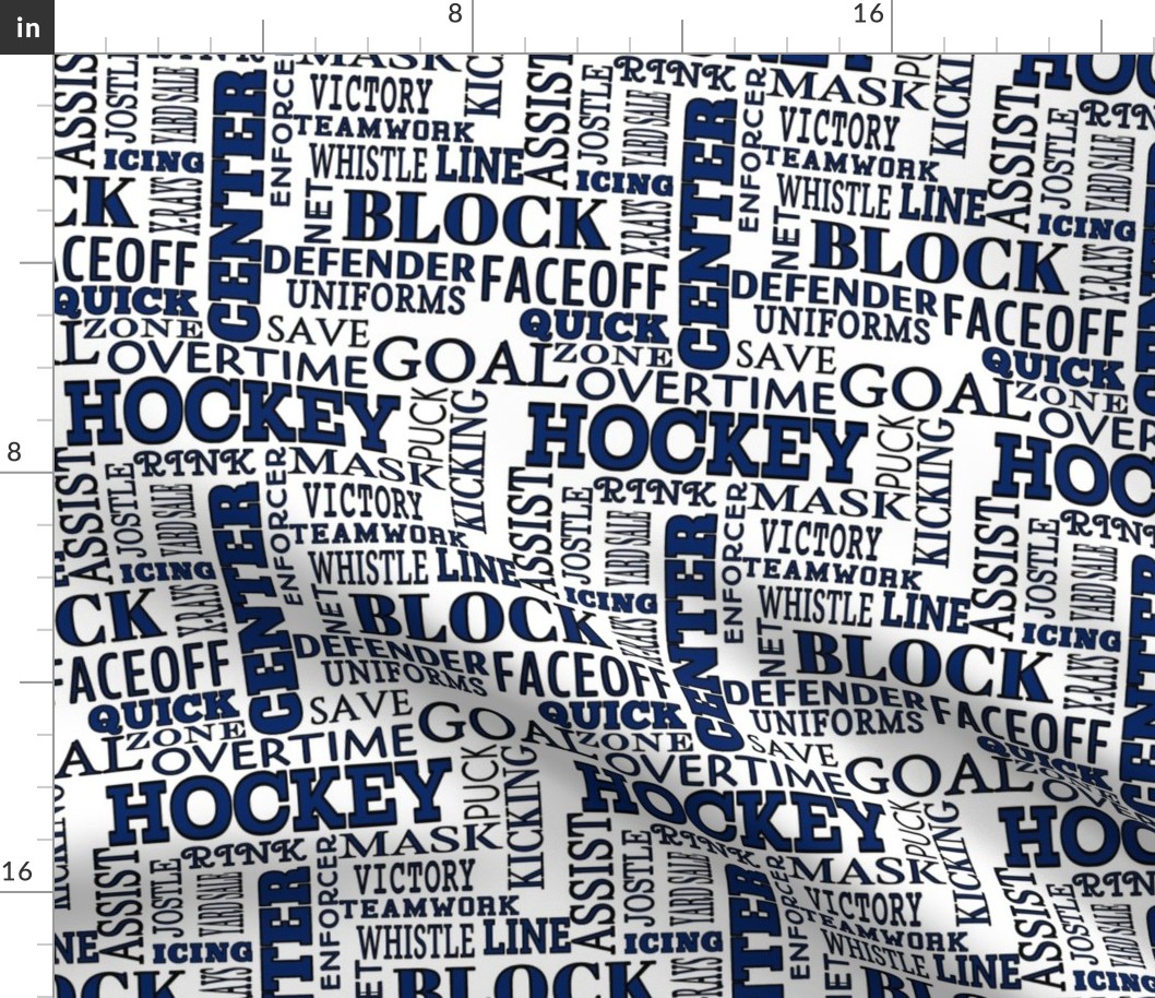ABC's Hockey Alphabet Blue White Lettering Terms Words