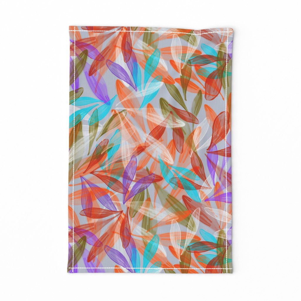 Leaf Dance | Red Orange Cyan Green Violet Gray