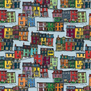 Colourful Neighbours (Light Blue Background)