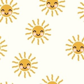 (small scale) Sunshine - cute suns - cream - LAD19