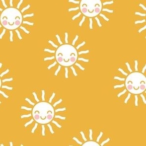 (small scale) Sunshine - cute suns - golden yellow - LAD19