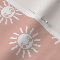 (small scale) Sunshine - cute suns - dusty pink - LAD19