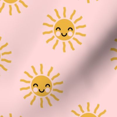 Sunshine - cute suns - light pink - LAD19