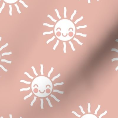 Sunshine - cute suns - dusty pink - LAD19