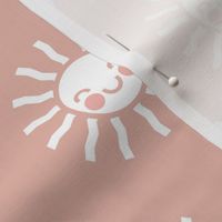 Sunshine - cute suns - dusty pink - LAD19