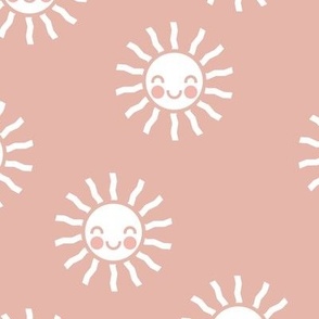 Sunshine - cute suns - dusty pink - LAD19