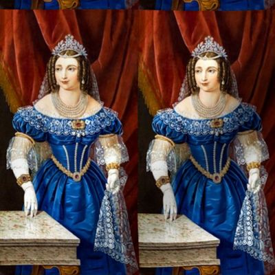 queens princesses crowns tiaras blue gowns tiaras baroque victorian beauty royal ringlets pearl necklaces empresses ballgowns portraits dress rococo royalty beautiful lady woman elegant gothic lolita egl neoclassical  historical gold brooches bangles brac