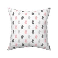 Small horse heads - pink, white, grey