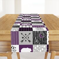 I love you to the moon and back//Plum - Wholecloth Cheater Quilt