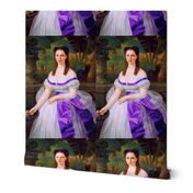 princesses white purple gowns dress roses florals flowers bows sash baroque victorian beauty lace ringlets tulle shawl portraits beautiful lady woman garden trees off shoulder ballgowns rococo elegant gothic lolita egl neoclassical  historical romantic  c