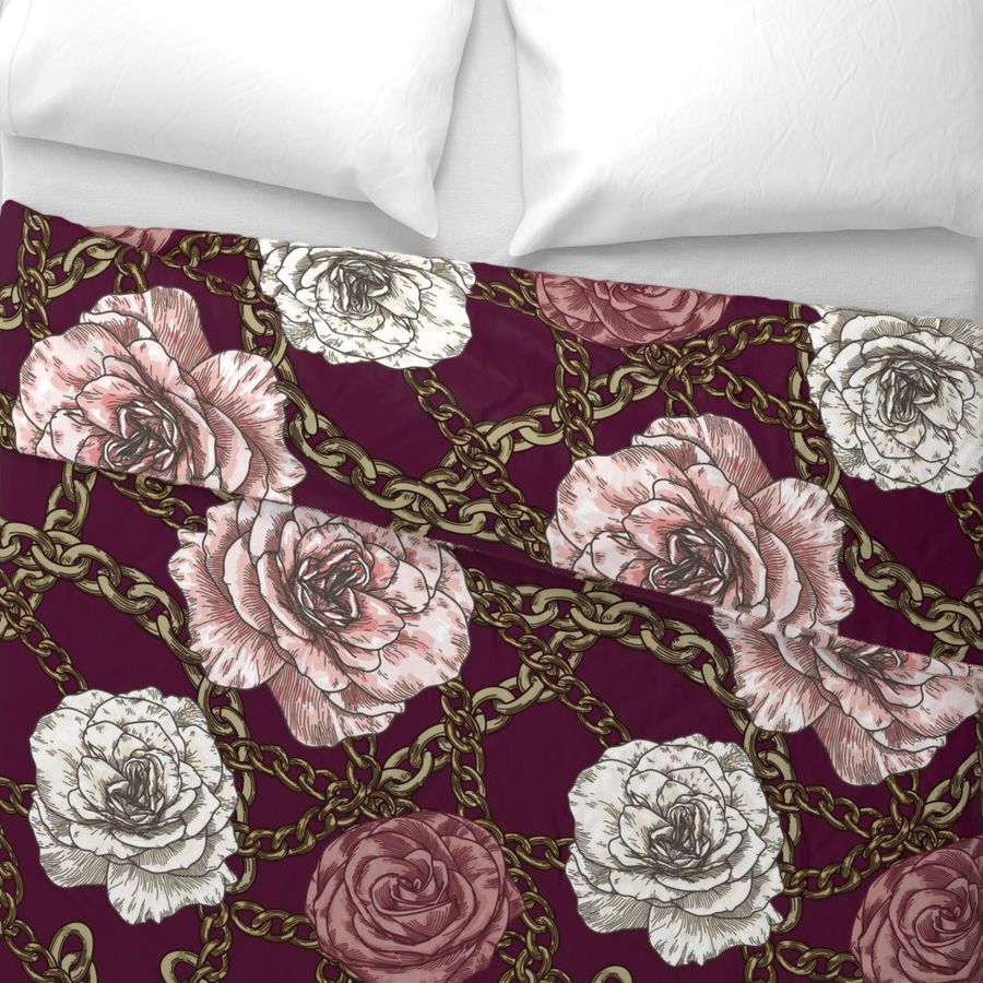 80s Baroque Rose and Chain Pattern