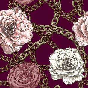 80s Baroque Rose and Chain Pattern
