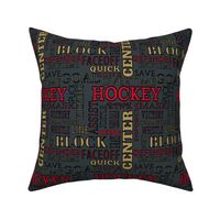 ABC's Hockey Alphabet Lettering Terms Words Gold Gray Red Black White