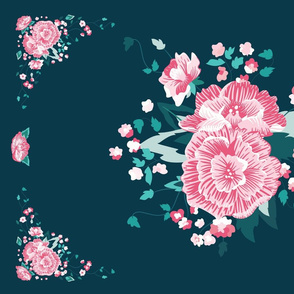  Folklore Roses Tea Towel Design. Available for custom design.