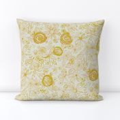 Stamped Watercolor Floral // Mustard