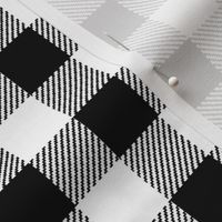 1 " buffalo plaid fabric - black and white checks, bw checks, black and white tartan, black and white plaid fabric 
