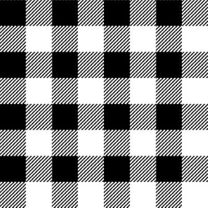 1 " buffalo plaid fabric - black and white checks, bw checks, black and white tartan, black and white plaid fabric 