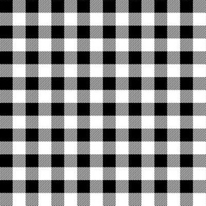 1/2 " buffalo plaid fabric - black and white checks, bw checks, black and white tartan, black and white plaid fabric 