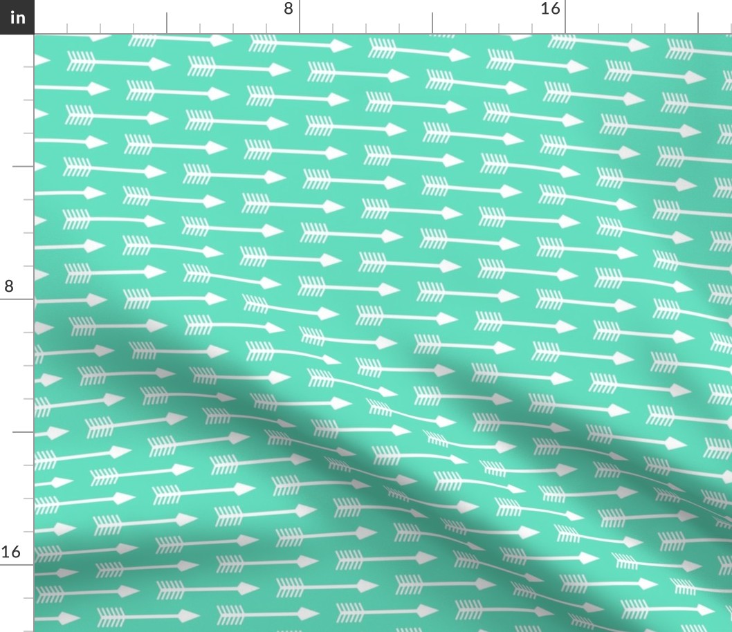 straight arrows on mint teal large