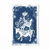 Musicians Of Bremen Folkart Tea Towel