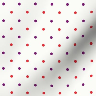 Red and purple dots circles seamless pattern over light yellow background seamless pattern