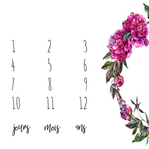 French 1-Meter // Peony Blooms Baby Milestone