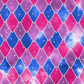 Dragon scales - blue, purple, pink rows