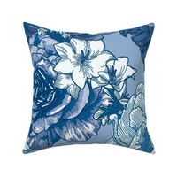 Blue Chintz Large Floral Pattern