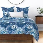 Blue Chintz Large Floral Pattern