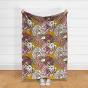 Large Mustard Floral Chintz Pattern