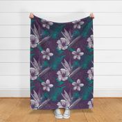 Vaporwave Tropical Floral Print