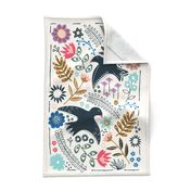 Scandinavian Folk Art Tea Towel