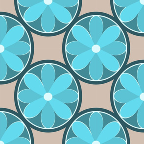 Mod Flowers Blue Hues